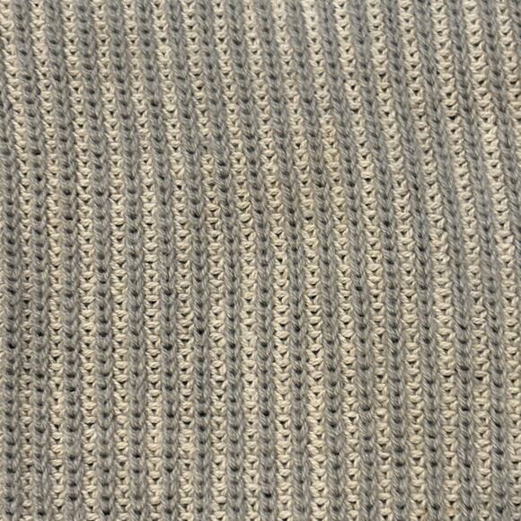 Vintage 1990s DUFFEL Cotton Ribbed Sweater Oatmeal Tan Taupe Made in USA Medium - Picture 5 of 6